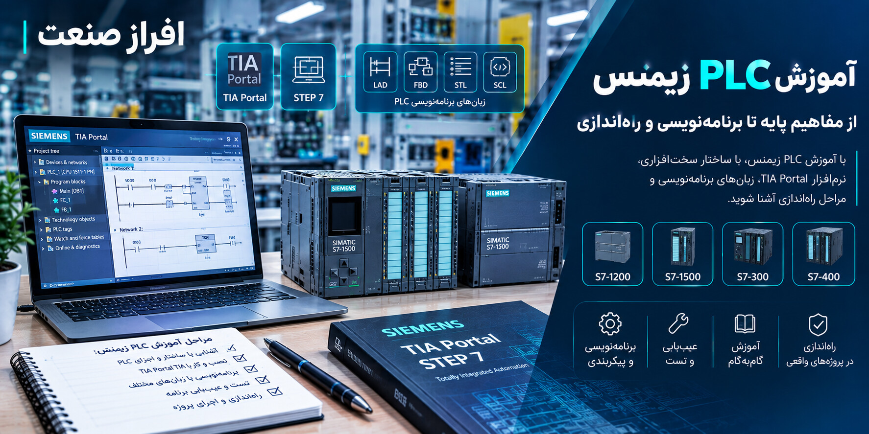 آموزش PLC زیمنس و برنامه نویسی S7-1200 و S7-1500 با TIA Portal